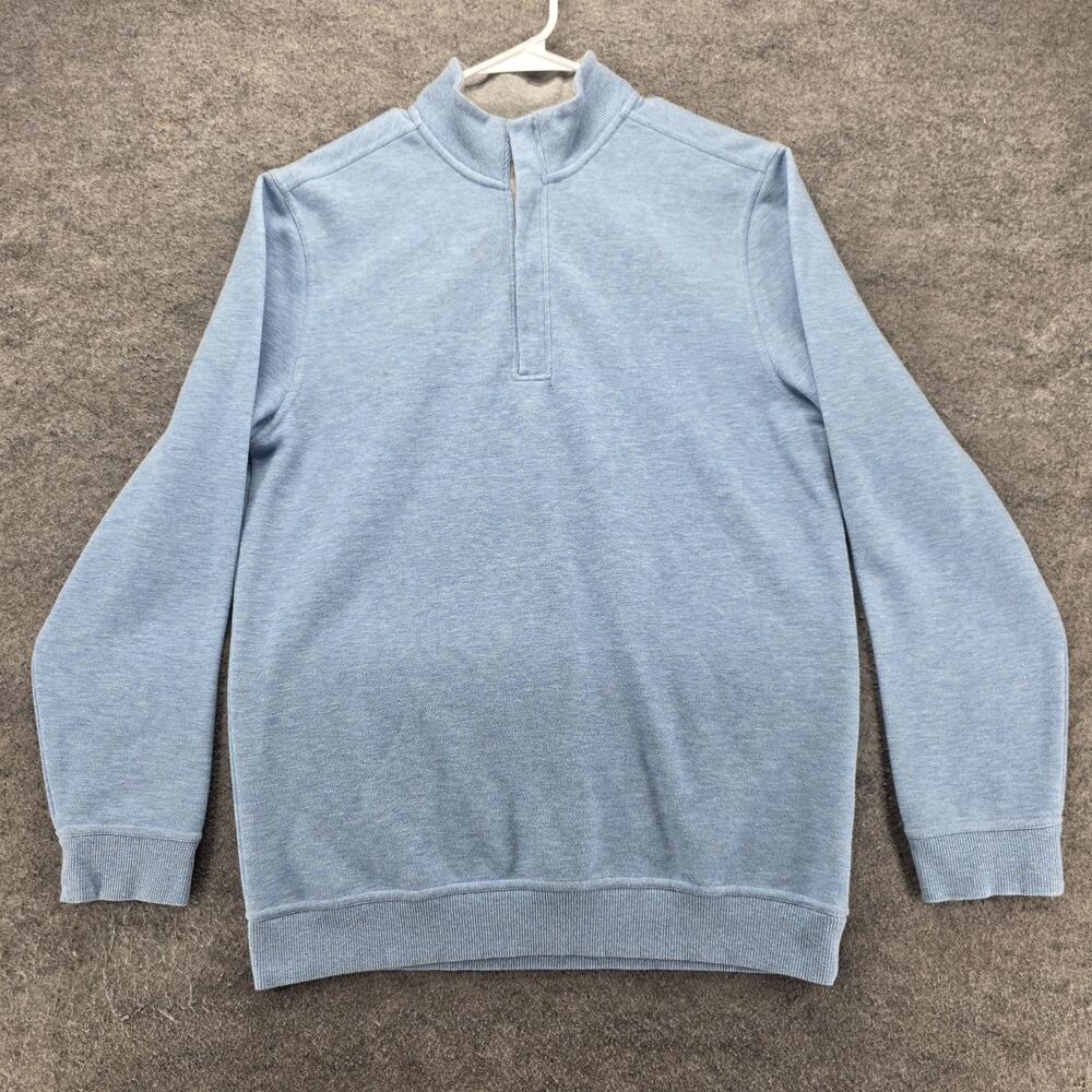Walter Hagen Sweatshirt Mens S Blue Pullover 1/4 Zip Graphic Fleece Mock Neck